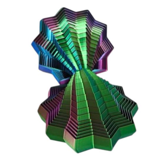 3D Printed Fractal Fidget Star Stress Anxiety Relief Expanded Star Sensory Toy Whirling Spiral Expandable Star Decompression Toy