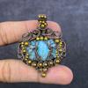 Republic Larimar Handmade Copper Wire Wrap Tree Of Life Gift Pendant 2.28" e0o63