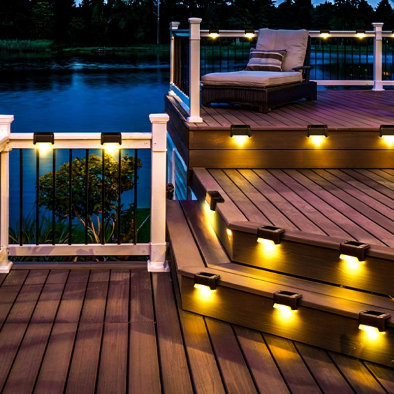 Waterproof Solar Deck & Stair Lights for Outdoor Steps, Fences, Yards, Patios, Garages, and Driveways.