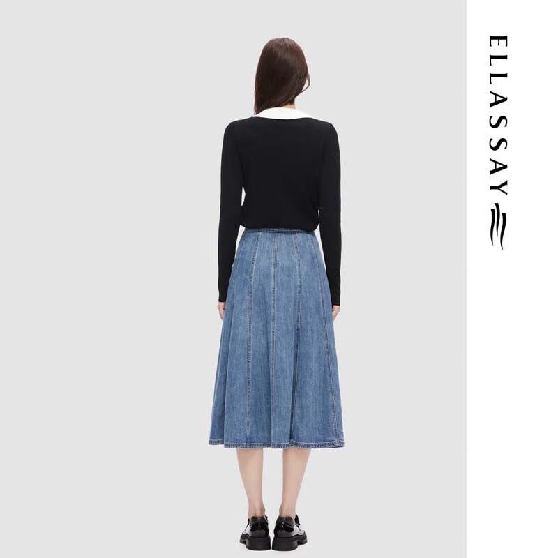 ELLASSAY Women's Color Block Wool Knit Sweater