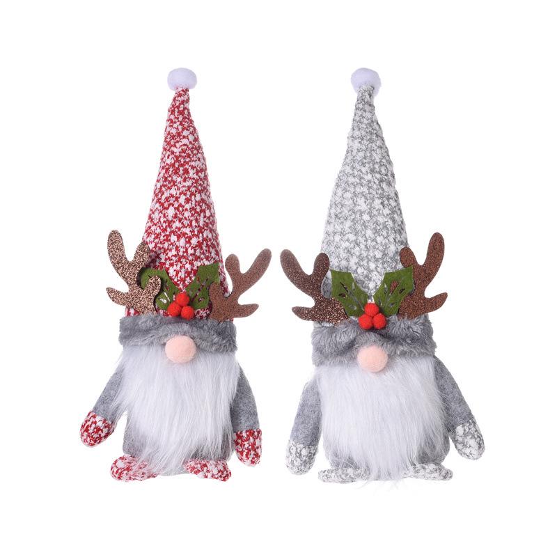 Christmas Antler Doll Figurine – Faceless Old Man for Window Display & Children's Gift