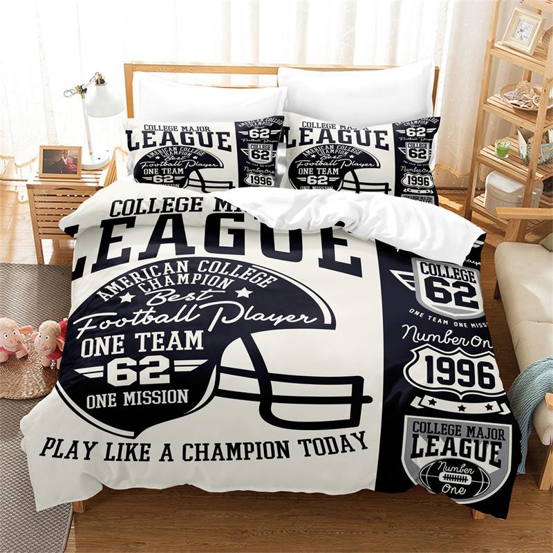 

Sports Bed Ensemble Athletic Sports Bed Cover 3d Fashion Design Young Boys Quilt Cover Queen Size Bed Cover Package Bedding Sets UK Single 135x200cm&set
