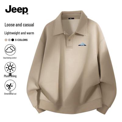 Men's Autumn/Winter Polo Collar Fleece Sweatshirt