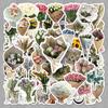 50 Sheets of Creative DIY Flower Plant Stickers for Phone, Computer, Guitar, and Suitcase