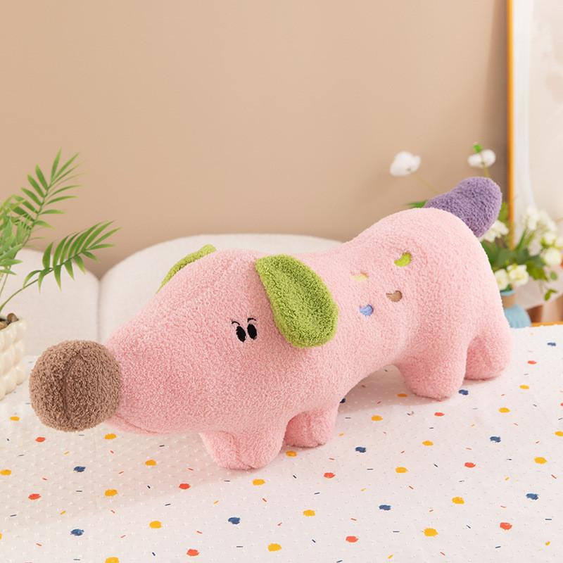 Plush Dog Colourful Toy Pillow Stuffed Animal Doll Back Cushions Gifts Kids