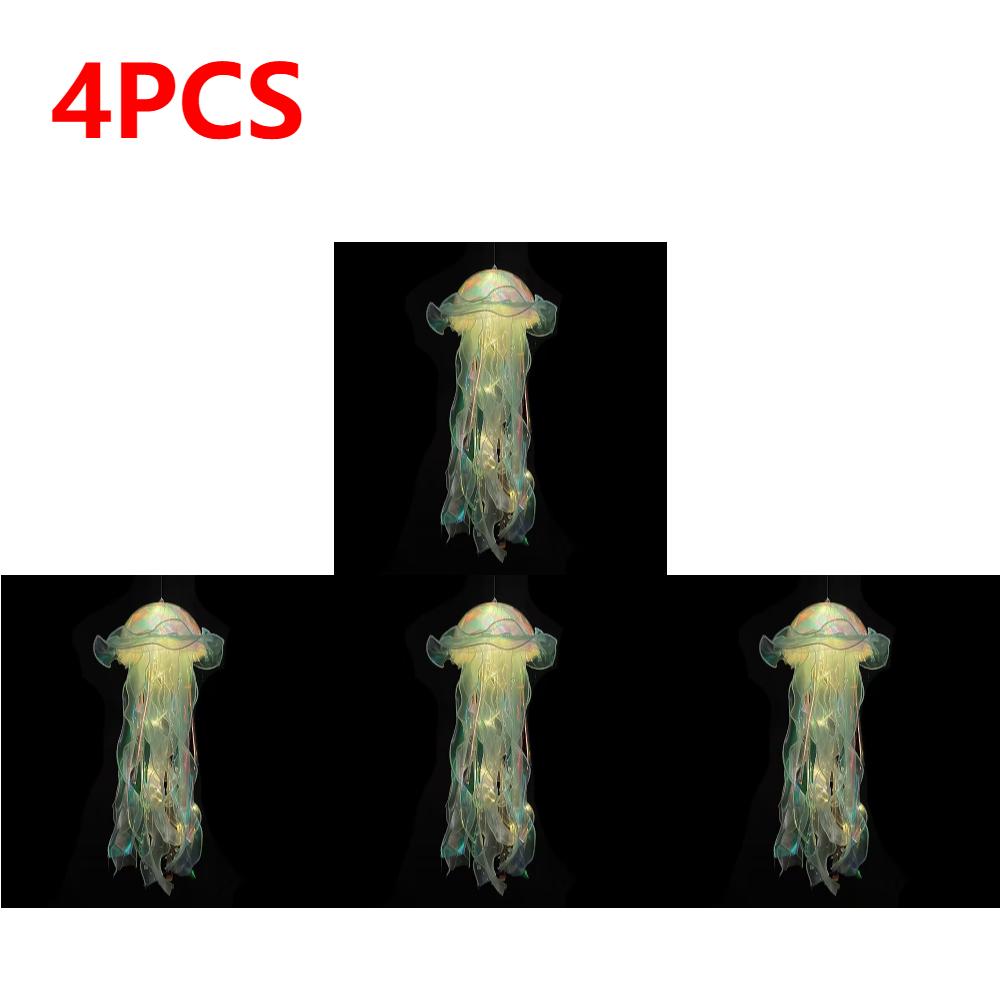 Gradient Jellyfish LED Night Light Handmade Pendant Lamp Colorful Hanging Light for Indoor Outdoor Garden Festival Decoration