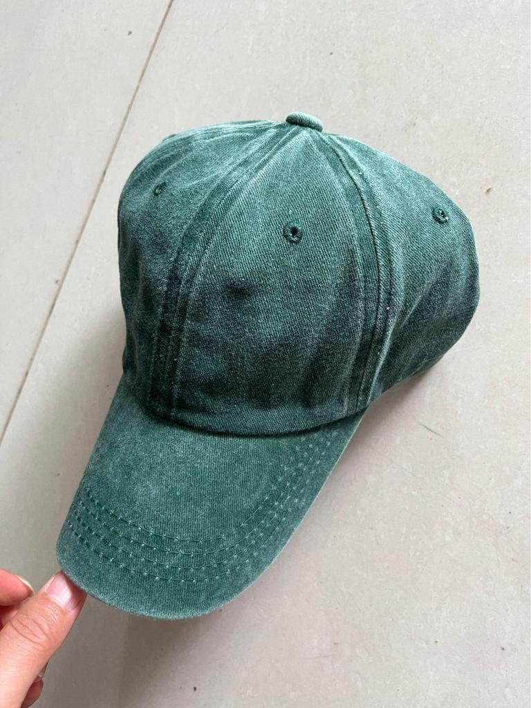 Unisex Washed Cotton Distressed Baseball Cap - Solid Color Soft Top Hat for Men and Women