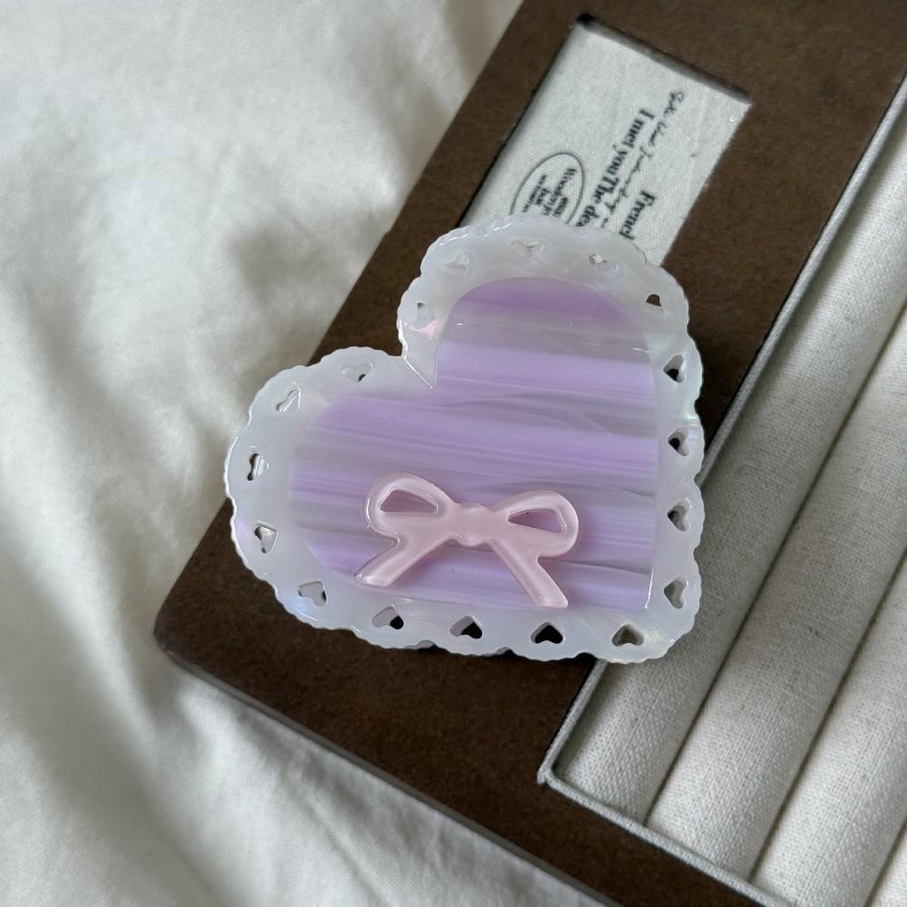 Korean Style Heart Shark Clip Elegant Bow Hair Claw Hair Accessories Acetic Acid Hair Claw Party