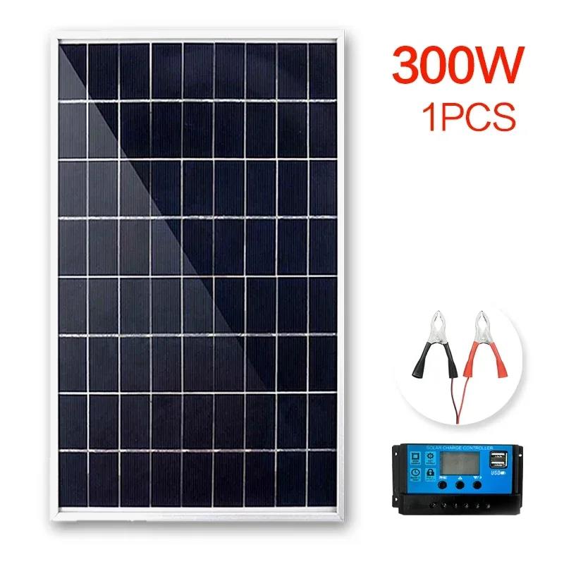 300W/600W Portable Solar Panel Kit with 12V 100A Charging Controller Suitable for RV and Outdoor Camping Off Grid Systems 4