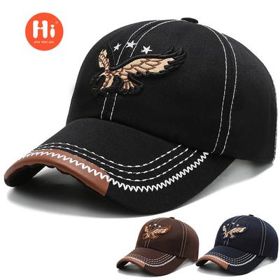 Herren Baseballmütze einfache Frühlings- und Herbstsommerpersönlichkeitstrend koreanische Version bestickter Adlerhut Jugend vielseitige Mütze