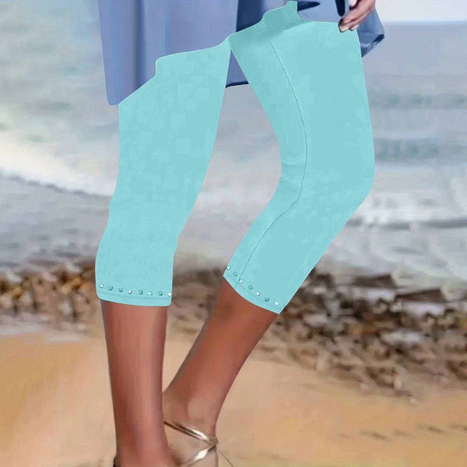 Women s Fashion Color Elastic Waist High Waist Tie Diamond Slimming Bottom Pants XXL