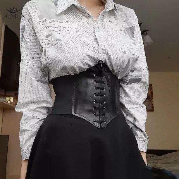 Women's Corset Body Shapewear Sexy Wide Leather Belt Cummerbunds Strap Belts for Women High Waist Slimming Corsets and Bustiers