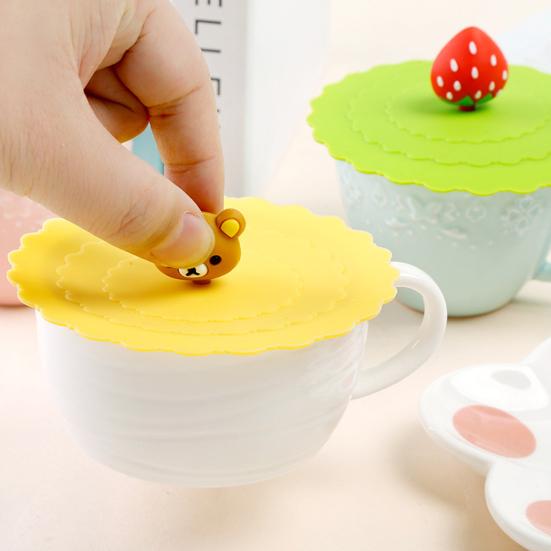6Pcs Silicone Cup Lid Set Cute Animal Drink Covers Reusable Airtight Mug Cover for Hot/Cold Beverages Dustproof Leak-Proof Cup Sleeves