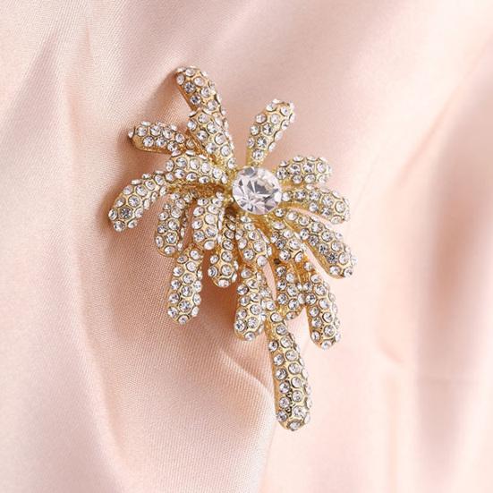 Women Brooch High-Gloss Rhinestone Inlay Sparkling Irregular Shape Lapel Pin Non-Slip Buckle Scarf Badge Clothing Sweaters Collars Bags Accessories