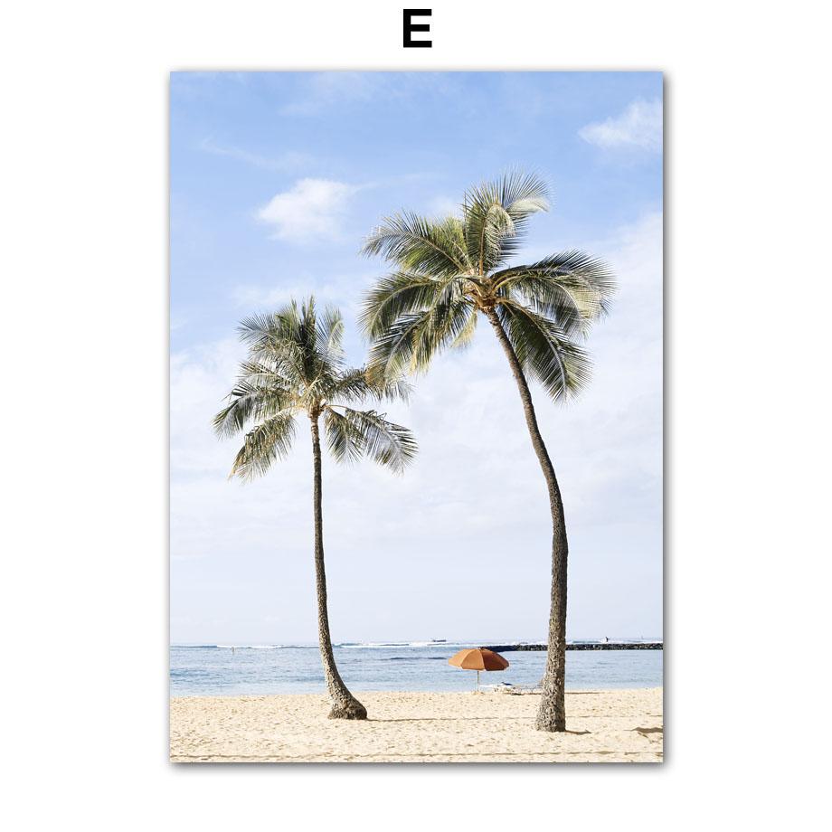 Ocean Beach Car Palm Tree Bird Seascape Wall Art Canvas Painting Nordic Posters And Prints Wall Pictures For Living Room Decor