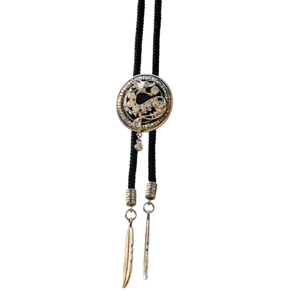 Korean Men's Gem Inlaid Bolo Tie Necklace and Shirt Ornament
