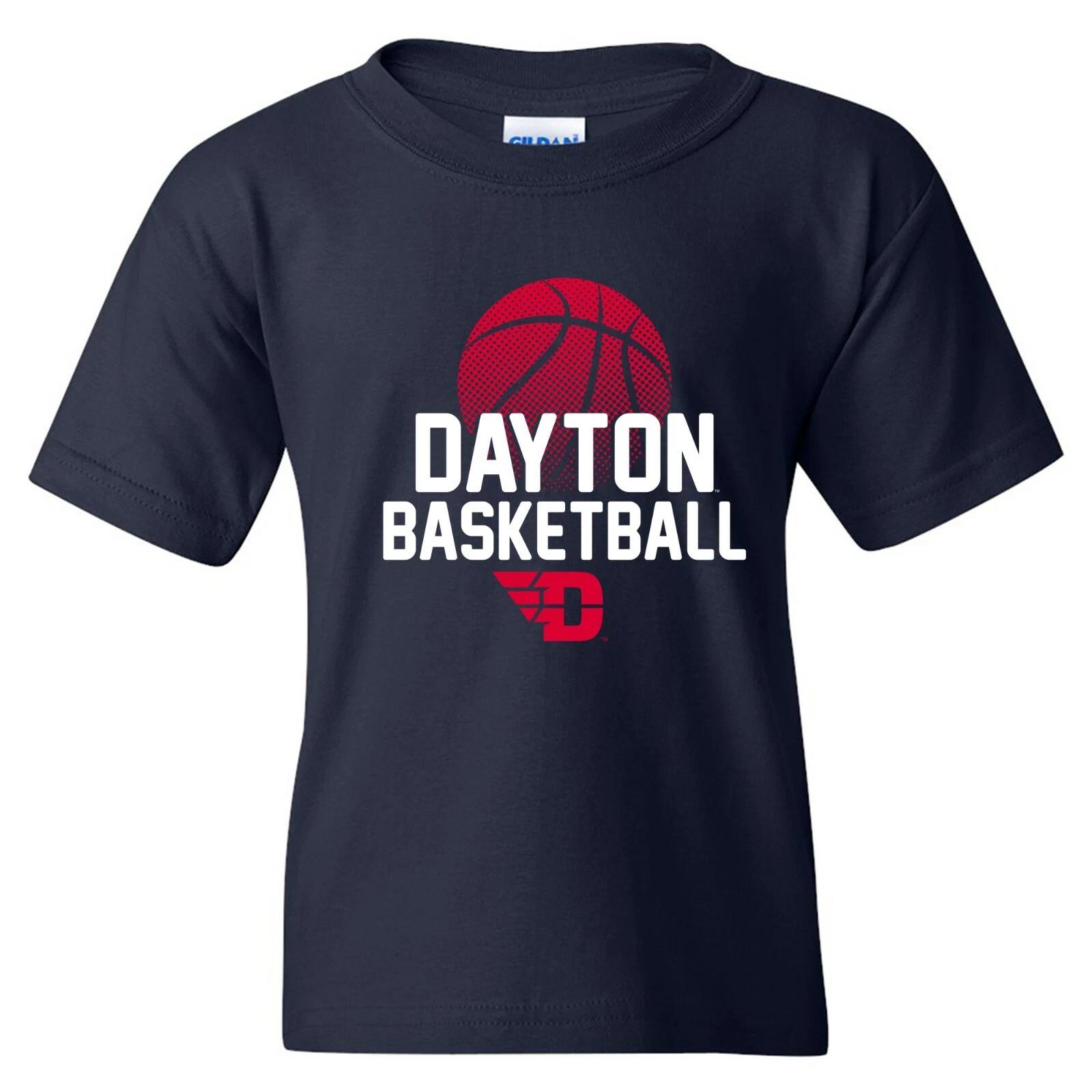 Dayton Flyers Basketball Flux, Team Color Youth T Shirt - Navy L