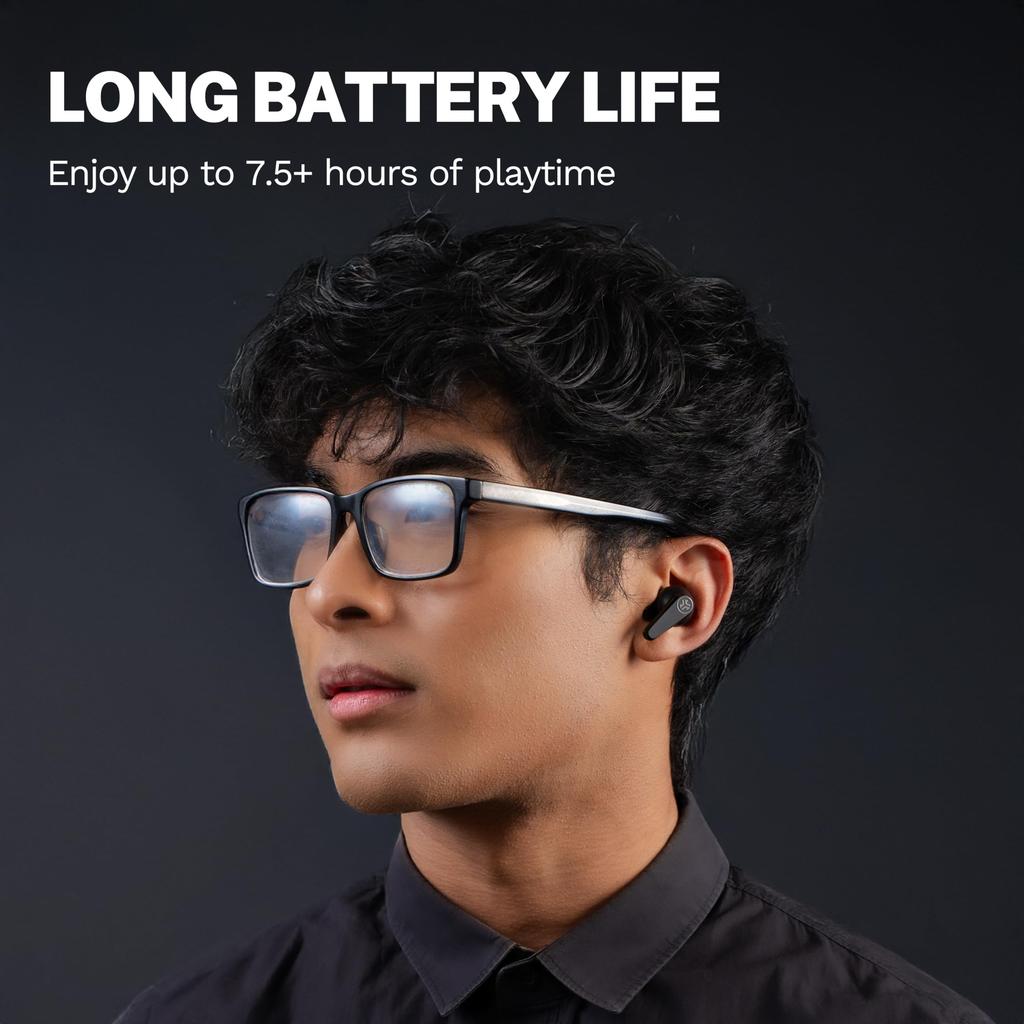 JLab Go Pods ANC Wireless Bluetooth Noise with Long Lightweight and Compatible with iPhone and Black Earbuds, 5.4 Cancelling, Mic, Playtime, Compact,