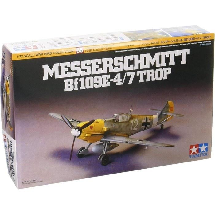 Tamiya Warbird Collection No. 55 1/72 Messerschmitt Bf109 E-4/7 TROP Plastic Model 60755 Color Molded
