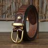 Belt Women's Retro Fashion Trends Distressed Embossed Washed Leather Pin Buckle First Layer Cowhide Jeans Belt Women's