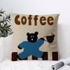 Creative Coffee Illustration Cushion Cover Breathable Linen Pillow Cover Skin-Friendly Home Decor Pillowcase With Hidden Zipper