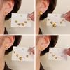 Cartoon geometric earrings light luxury fashion versatile stud earrings temperament versatile high sense niche design earrings