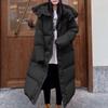 Oversize Cotton Jacket for Women, Long Overknee Length Bread Coat with Thickening