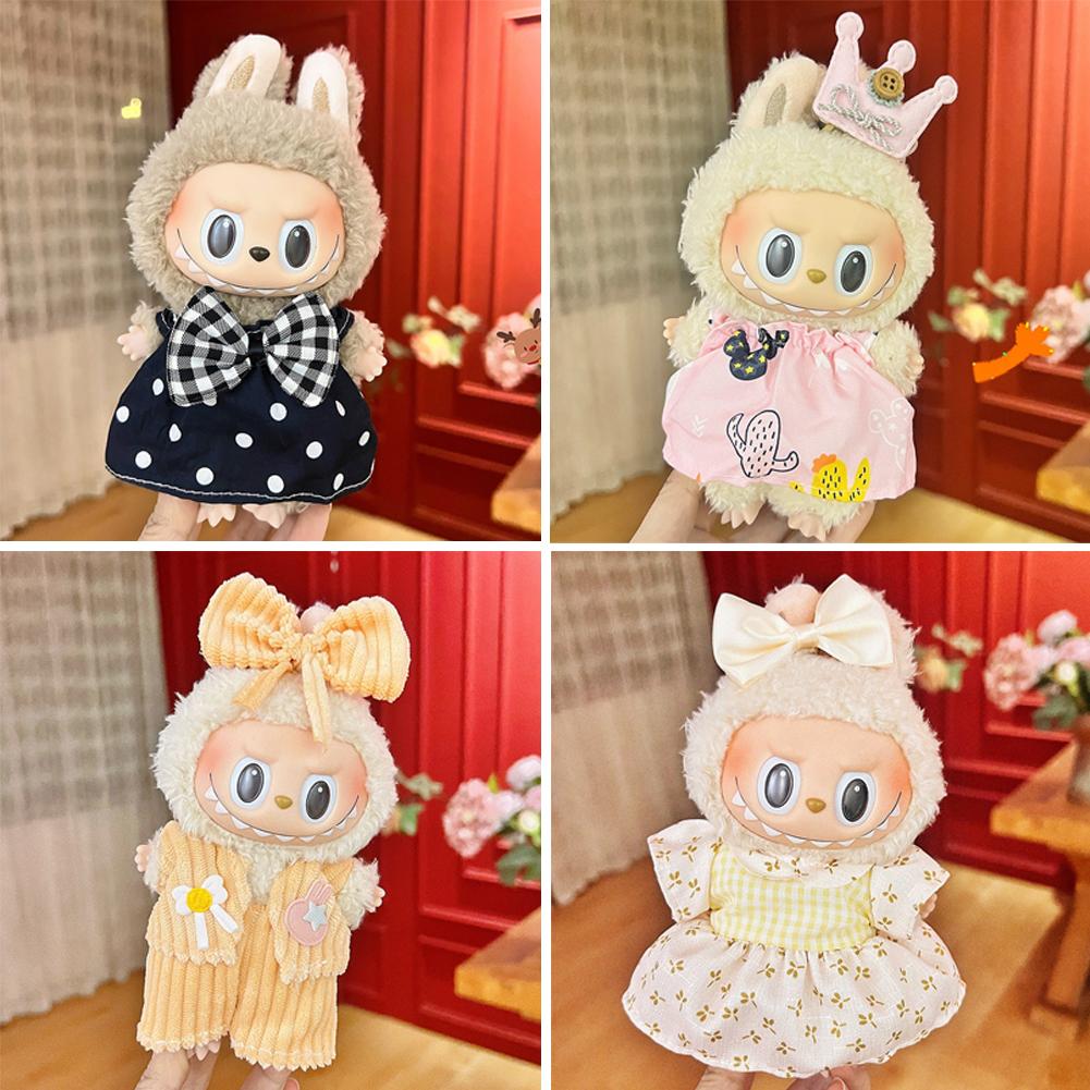For 17cm Labubu Doll Clothes Fashion Clothes Hoodies Doll Clothes Color Match Hoodies Dolls Accessories Cute Decoration Little Cloths
