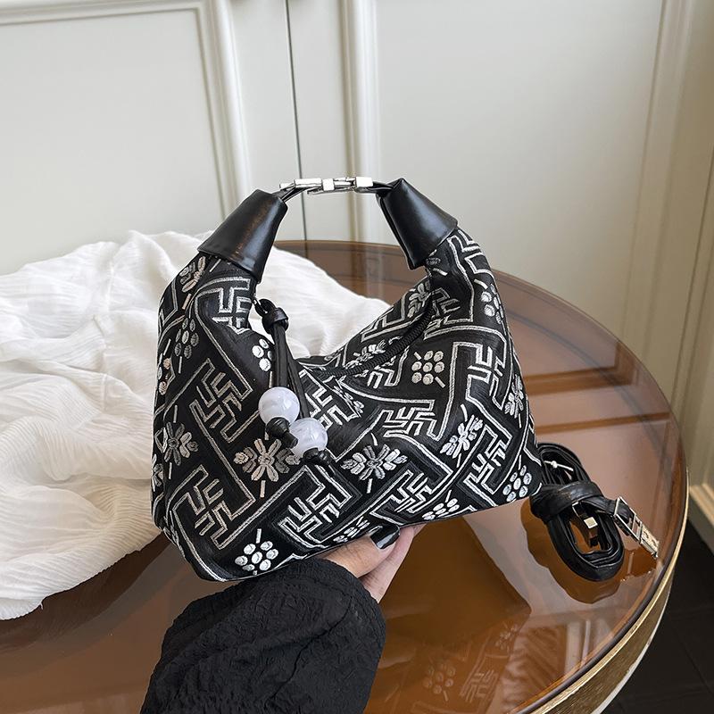 New Chinese Style Bucket Bag Fashionable Crossbody Shoulder Purse for Women CLE