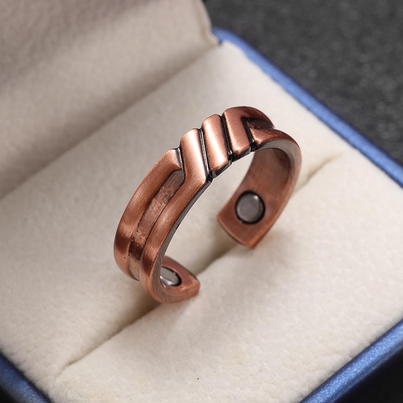 טבעת מגנטית נחושת גל רטרו פתיחה יצירתית תכשיטים אביזרים לגברים נשים אופנה רב-תכליתית