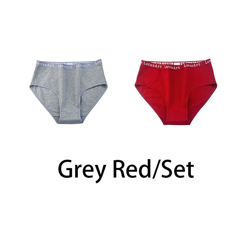 YOUULAR 2PCS/Lot Women Cotton Solid Seamless Panties Sexy Big Size Underwear Letter Lingerie Mid Waist Comfortable Briefs NKT2123-2