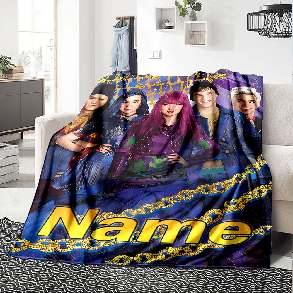 Customiz Name Personality Descendants The Rise of Red Blanket Soft &Warm Sofa Office Bed Travel Lunch Break Blanket, Gift Suitable All Seasons