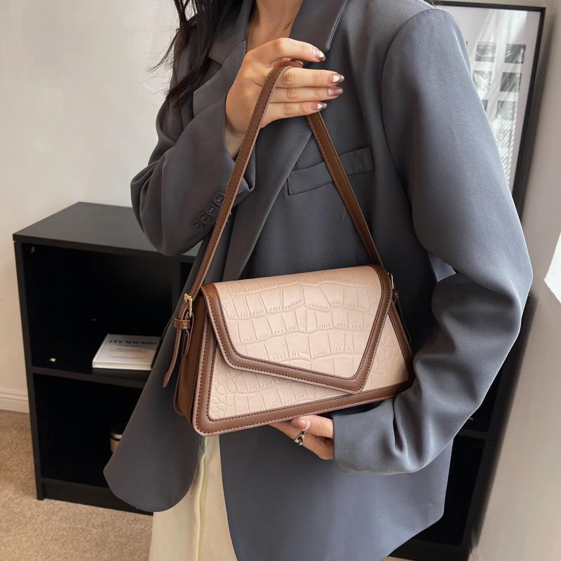 Bag Women's New Spring and Summer Armpit Bag Trendy Stone Pattern Small Square Bag Shoulder Bag Texture Fashionable Messenger Bag