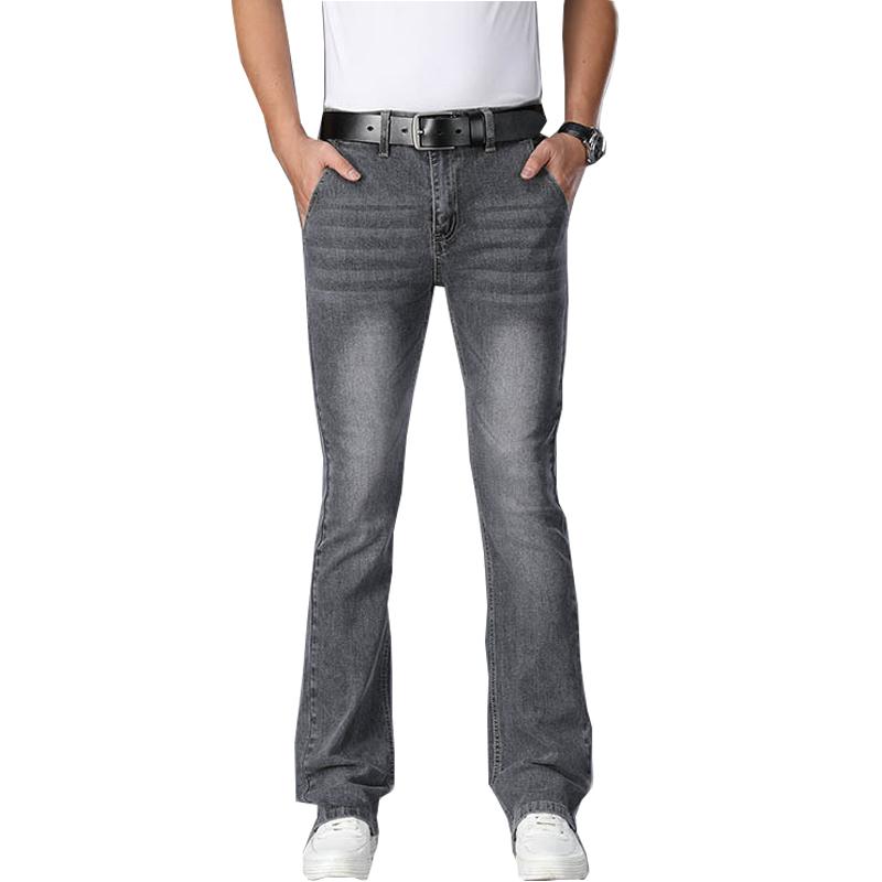 

Мужские расклешенные джинсы Boot Cut Leg Flared Denim Jeans Stretch Jeans 38 серый