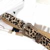 Fashion Leopard Print Belt Girl Metal Buckles Belt 2000s Waistband Ethnic Waistbelt Bead Trim Belt Aesthetic Buckles Belt