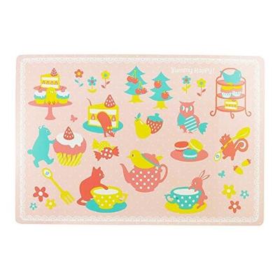 Sugar Land Yummy Happy "Forest Tea Party" Placemat, 43x29cm, Pink, Cute Animals