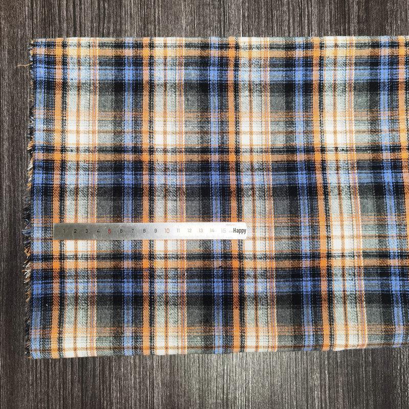 Spot Color-Woven Plaid Jacquard Fabric for Children's Autumn/Winter Brushed Polyester-Cotton Shirts