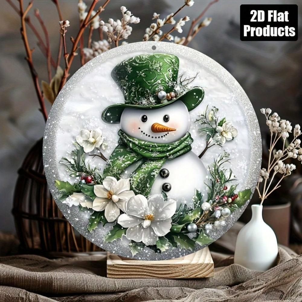 Vintage Metal Tin Sign Snowman Wall Art for Bar Cafe Living Room Office Christmas Halloween Party Decor