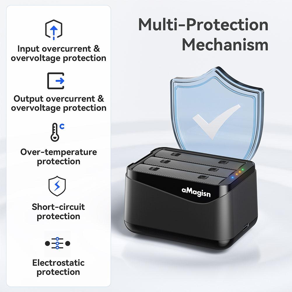 For Insta360 X5 Battery Charger Portable Charging Case Storage Box Charging Hub 3 Slots Charger Compact Camera Accessories