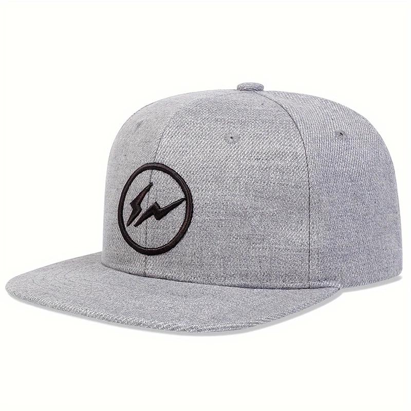 

Унисекс с вышивкой в виде молнии в стиле хип-хоп, весенние и осенние регулируемые бейсболки для активного отдыха, кепки для дальнобойщиков, солнцезащитные кепки серый