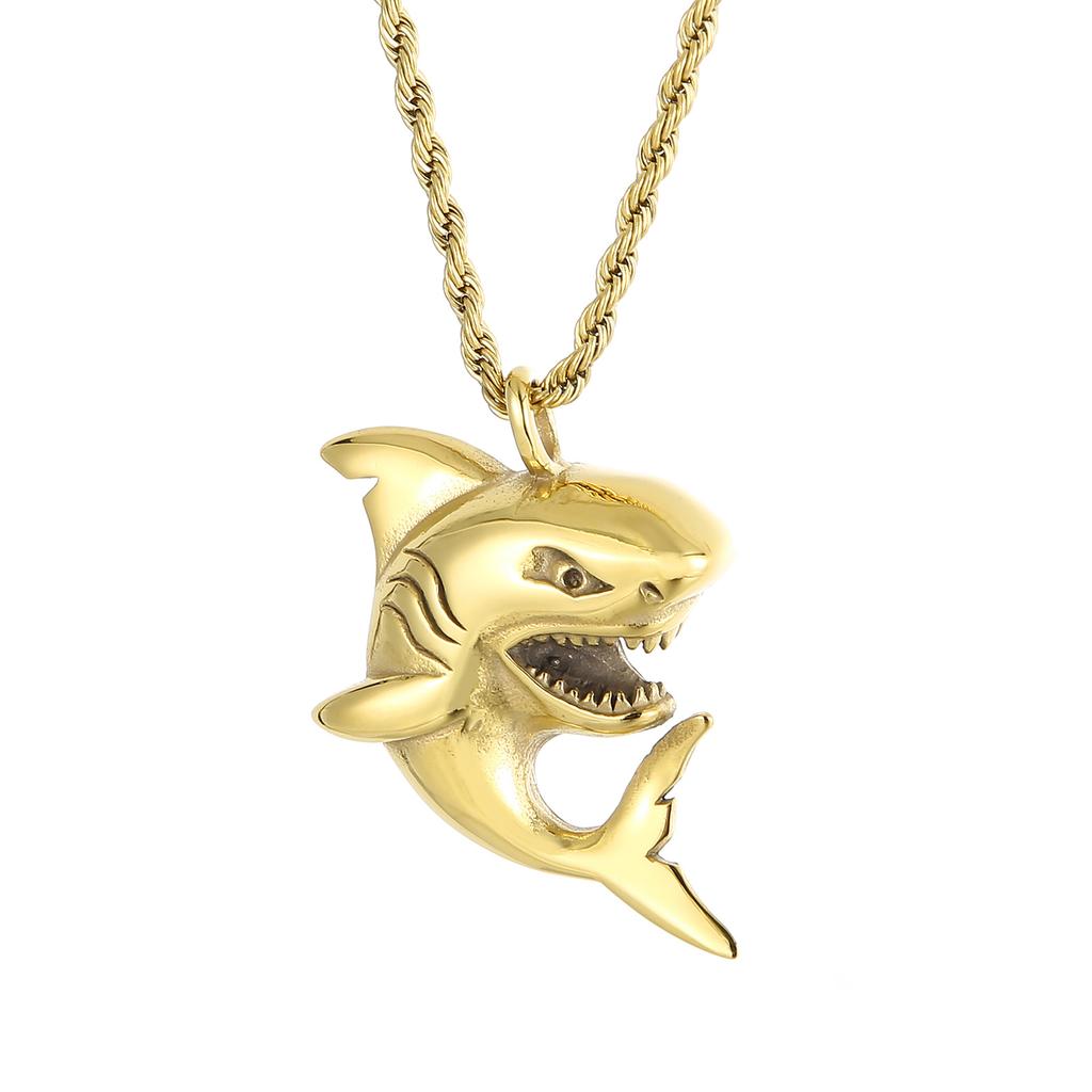 Kalen Stainless Steel Shark Pendant Necklace for Men High Quality Charm Women's Choker Trend Jewelry  3 Color Souvenir Gifts