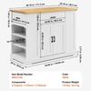 Kitchen Island Cart Storage Cabinet Serving Cart with Drawer & Shelves