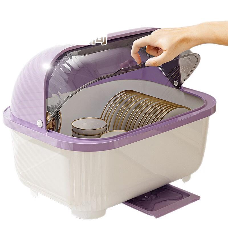 Nordic Style Transparent Thickened Bowl & Plate Storage Rack with Lid