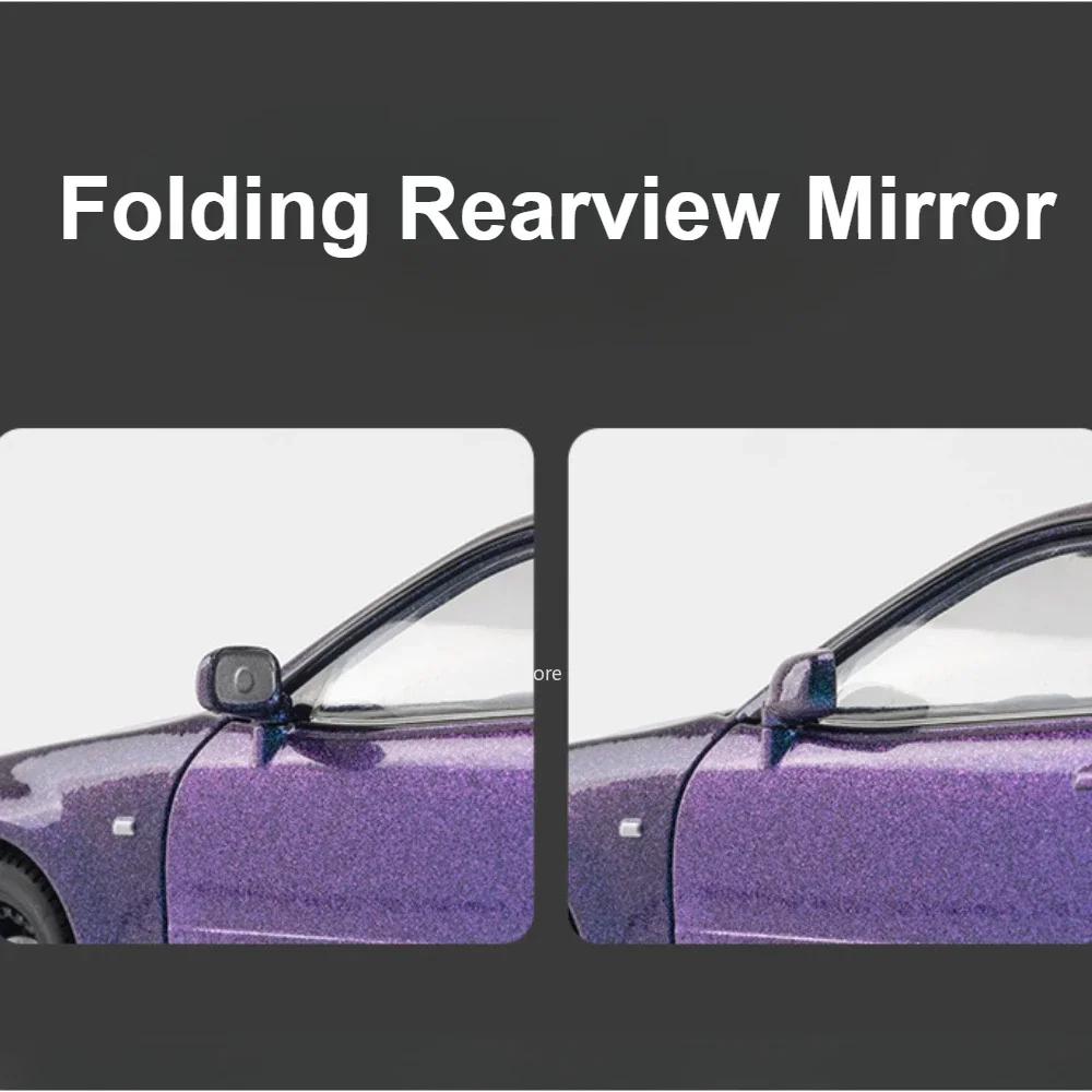 1:24 GTR-R34 Sports Car Model Toy Music Light Pull Back Diecast Metal Shock Absorption Supercar Models Home Decor Decoration