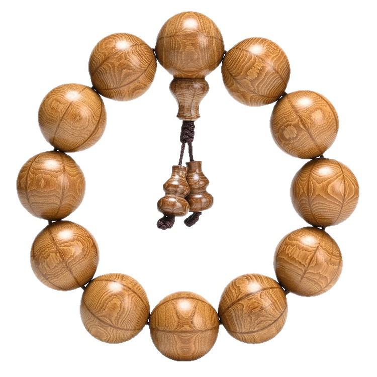 Handcrafted Six-Lobed Dragon Wood Buddhist Beads Rosary, 20mm