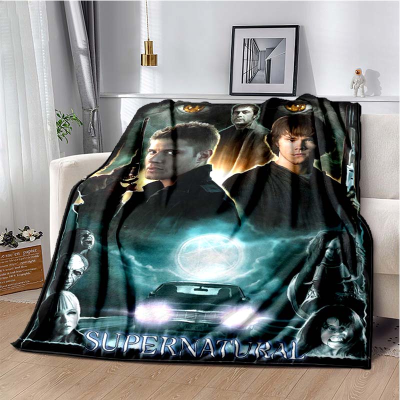 2026 New Supernatural Dean Sam Printed Blanket flannel Sofa Bed Cover for Four Seasons Comfortable Sleep Portable Warm Blanket