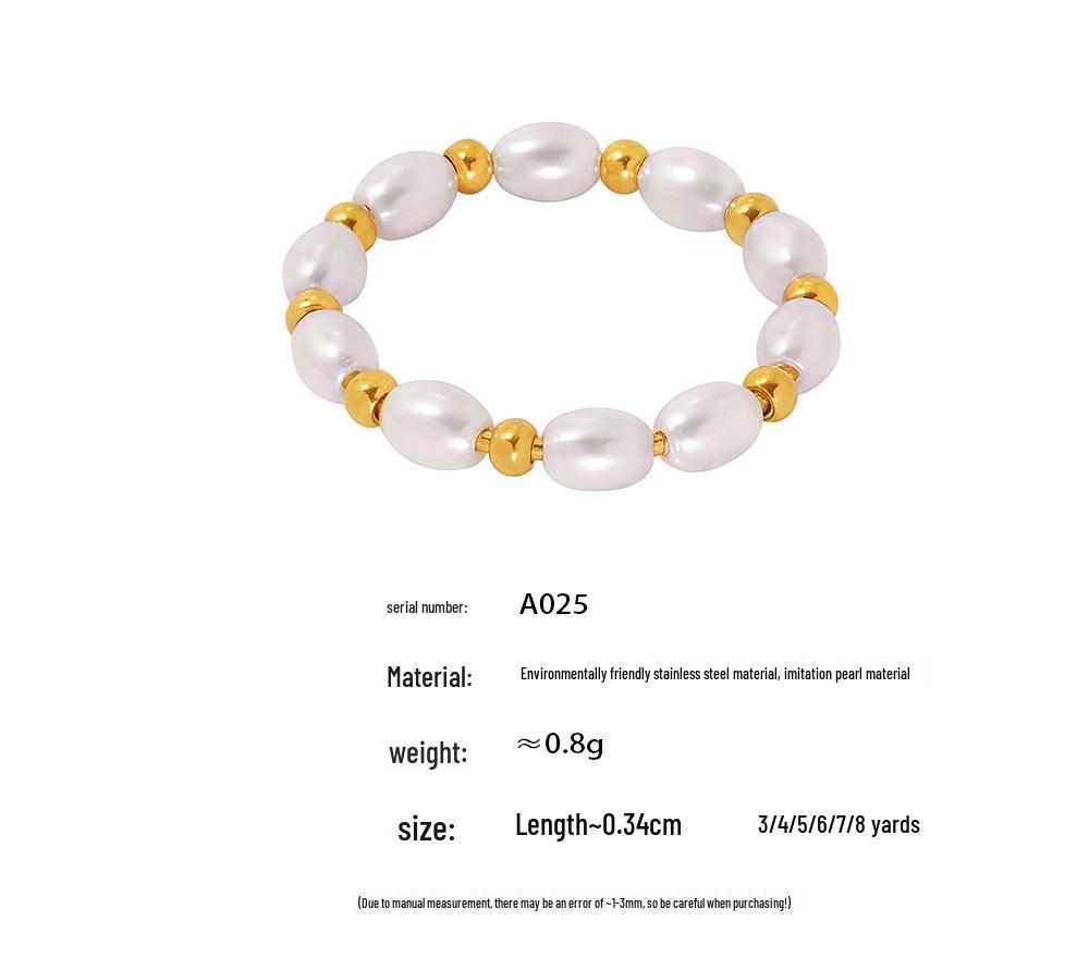 18k Gold Plated Pearl Bead Handmade Ring - Versatile, Fashionable Jewelry