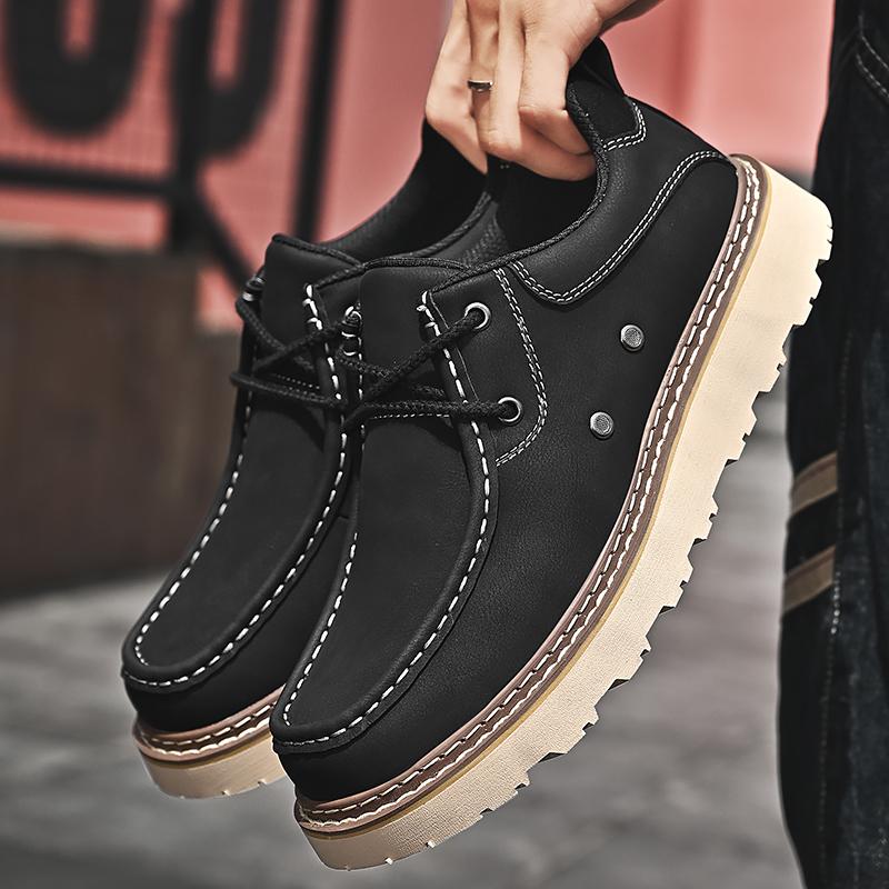 

Fashion Tenis Masculino Trainers Comfortable Men Casual Sneakers Spring Autumn Men Casual Leather Shoes Outdoor Lace-Up Treking Footwear 38 чёрный