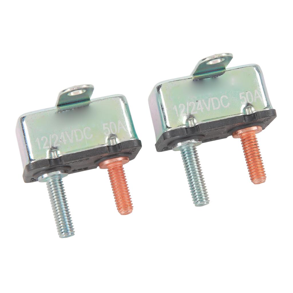 2Pcs Automatic Reset Circuit Breaker Aluminum Alloy Overload Protection Circuit Breaker for Car