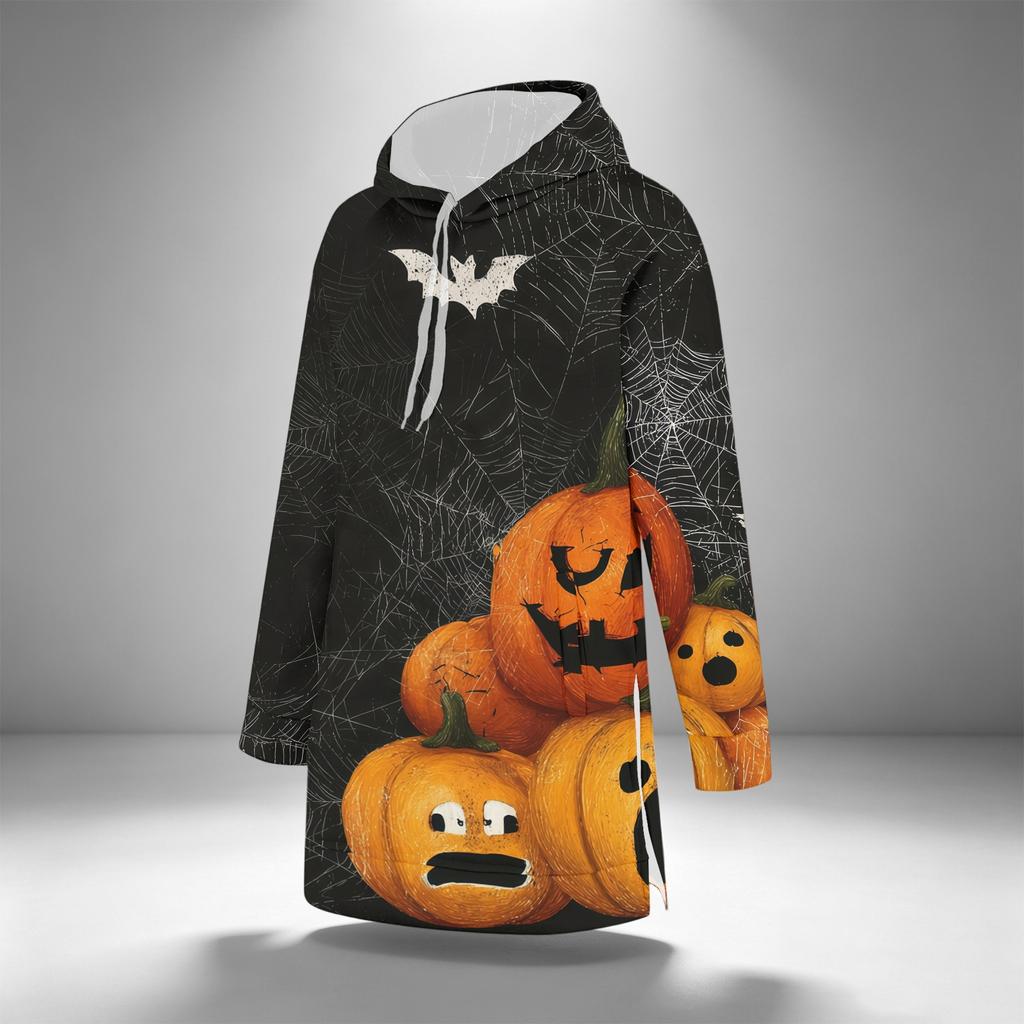 Women's Casual Long Sleeve Halloween Print Pullover Hoodie Sweatshirt